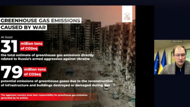 nvironmental damage of the war in Ukraine