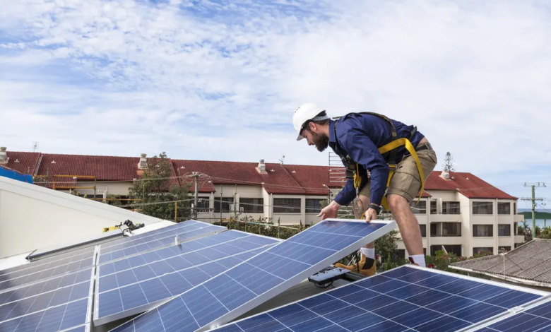 solar panels on the roof