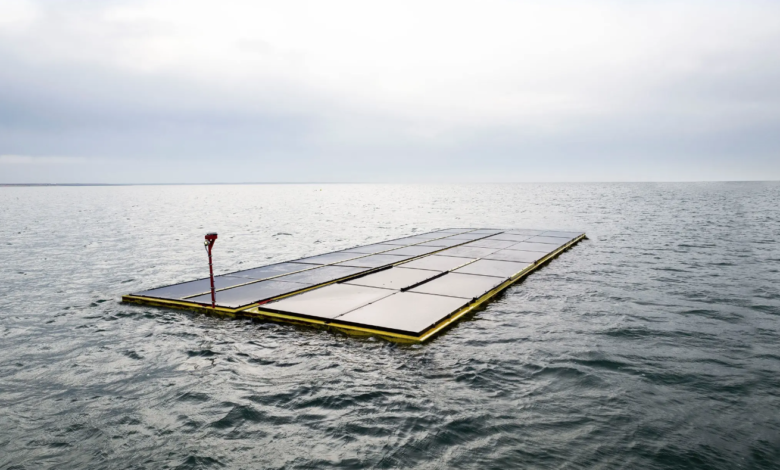 Solar panels at sea